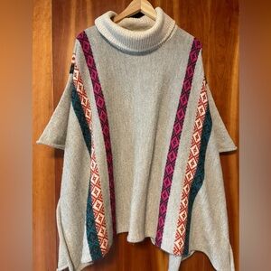 Sweater Poncho with turtleneck
